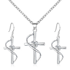 Sterling, crossearring, Cross necklace, Sterling Silver Earrings
