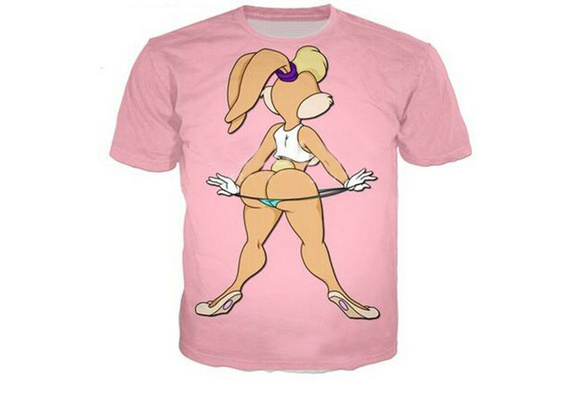 Womens/Mens Bugs Bunny Hold Gun Funny 3D Print Casual T-Shirt Tops Short Tee