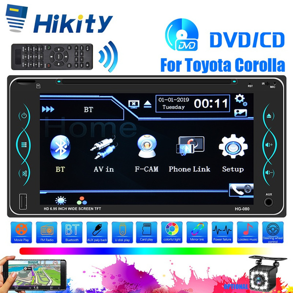 HiKity New Car DVD Player Double Din Car Stereo Radio HD Touch Screen