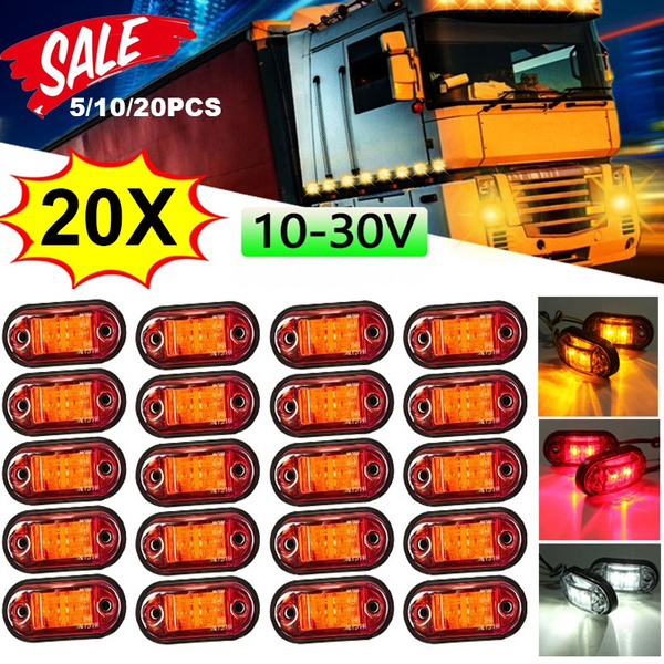 5/10/20PCS LED Car Truck Trailer Lorry Van Side Marker Lights External