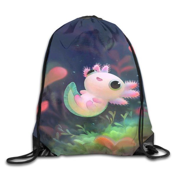 Drawstring Backpack Axolotls Rucksack 