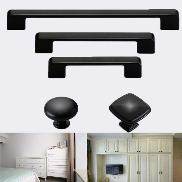 Black Cupboard Knobs Kitchen Cabinet Door Pulls Handles Furniture Hardware 10pcs 