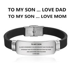 Titanium Steel Bracelet, Love, Family, Silicone