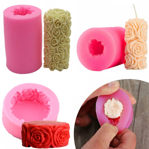 Resin DIY Craft Soap Mould 3D Silicone Candle Mold Rose Flower Mold Wax Model 