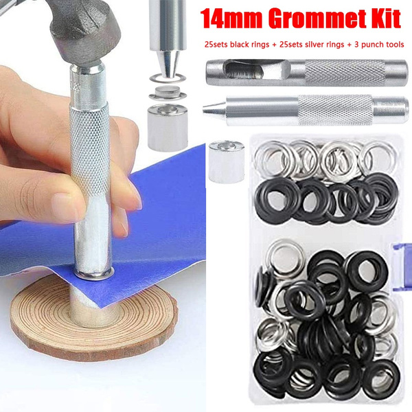 Eyelet Pliers Eyelet Tool Kit with 50sets 14 Mm Eyelets Grommet Tool Kit  Punch Eyelets for Leather Fabric Tarpaulin Paper Curtain Pool Cover