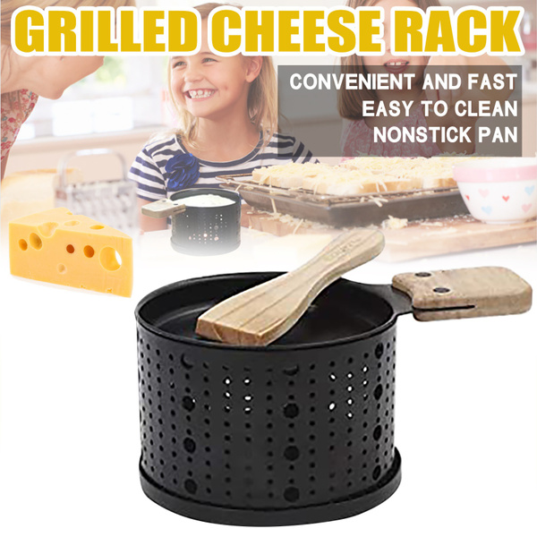 1PC-Black Grilled Cheese Rack Picnic Kitchen Supplies Cheese Bread Grill Raclette Heated by Candle Home Outdoor Kitchen Tool Portable Cheese Candle Slow Oven Cheese Bread Grill