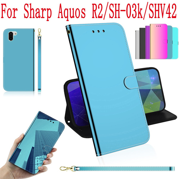 For Sharp Aquos R2 / SH-03K / SHV 42 Mirror Cover Wallet Case | Wish