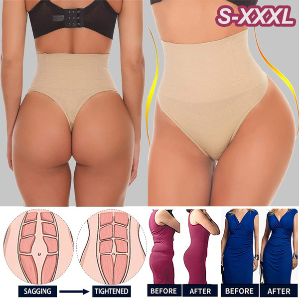 Women High Waist Slimming Body Shaper Panties Seamless Underwear Ladies  Tummy Control Thong Panties Shapewear