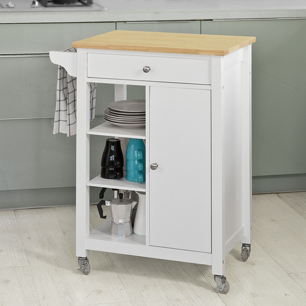 SoBuy® FKW46WN, Kitchen Trolley, Kitchen Serving Storage Trolley Cart