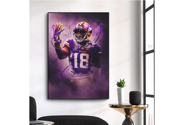 Justin Jefferson Painting Canvas - Minnesota Vikings Canvas Prints