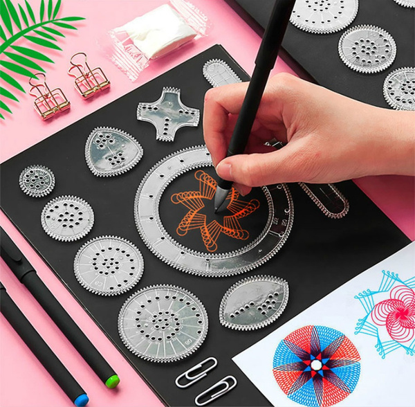 spirograph drawing ruler set