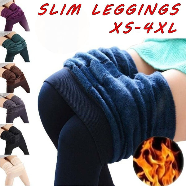 2021 3 Styles XS-XXXL Fashion 9 Colors Brushed Stretch Fleece Lined Thick Tights  Warm Winter Pants Warm Leggings