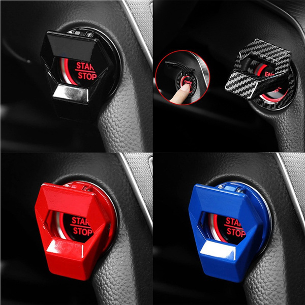 Universal Carbon Fiber Car Engine Start Stop Push Button Switch Cover ...