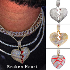 Heart, Bling, heartshapenecklace, Chain