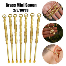 Brass, snuffsnorterspoon, Key Chain, gold