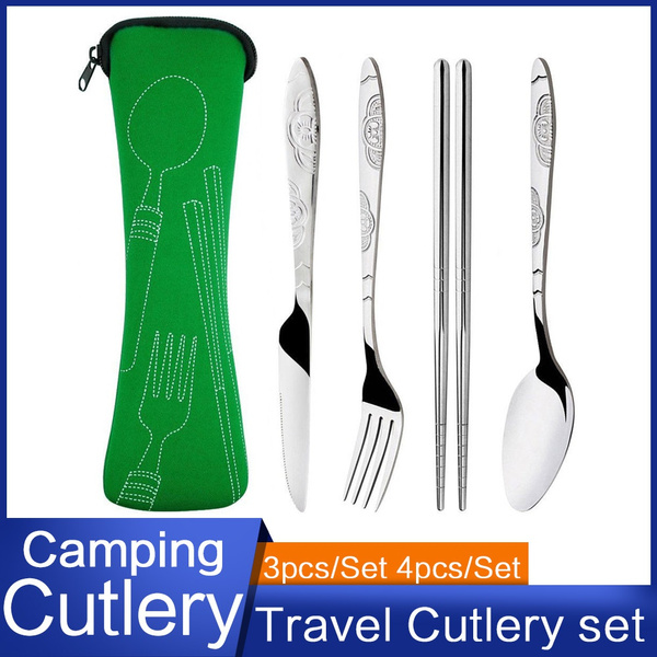 Silverware Set 3pcs travel Portable Tableware Flatware Stainless