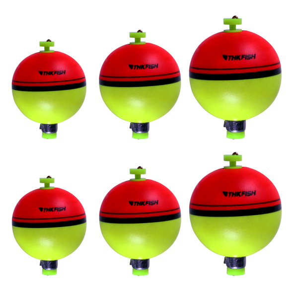 THKFISH Fishing Bobbers 5PCS EVA Foam Round Floats Red/Green Snap-On Spring  Fishing Buoy Accessories for Freshwater Saltwater