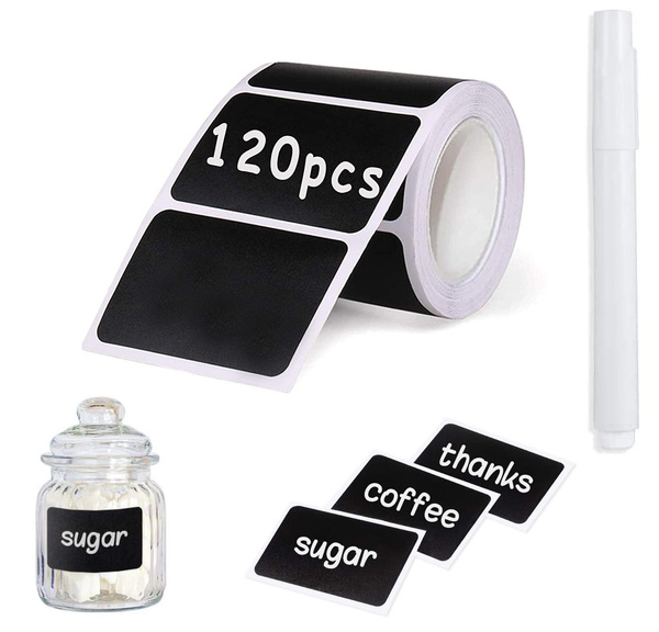 120PCS Chalkboard Labels Waterproof Reusable Blackboard Stickers for  Kitchen Organize with White Marker pen