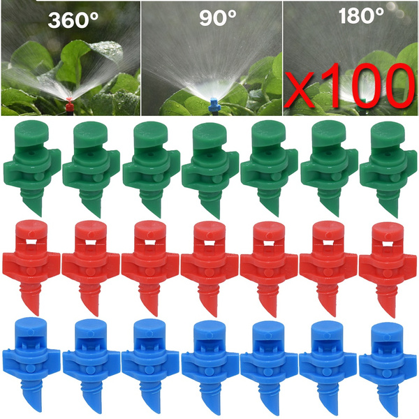 FSMY 10Pcs 90/180/360 Degree Micro Misting Nozzle 16.5cm Stake Hose Connector Greenhouse Garden Irrigation Watering Sprinkler Jelly I.280584331