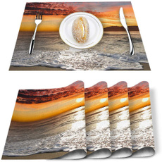 Tables, placemat, seasunset