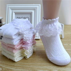 pink, Cotton, Cotton Socks, ruffle