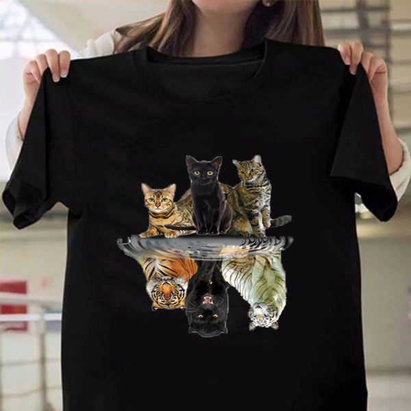 Women`s Funny Animal Cat/Tiger Print Basic T-shirt Cute T Shirts for Women  and Girls Summer Short Sleeve Graphic Tees Top(S-3XXXL) | Wish