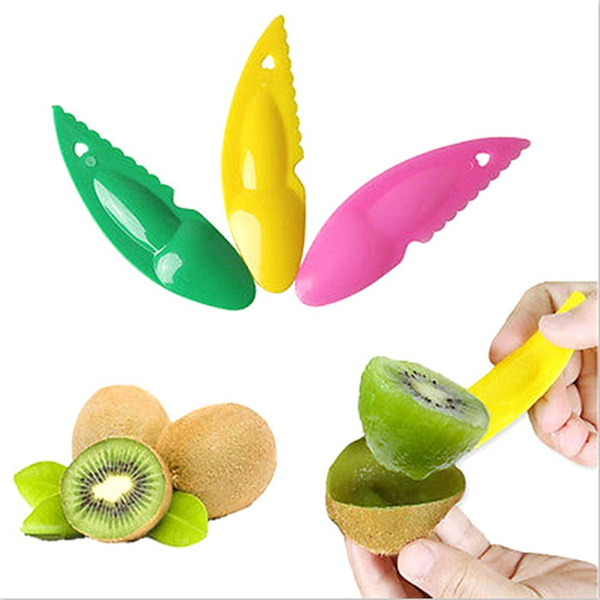 Fast Peel Any Fruit or Soft Vegetable with Ease. Kiwi Slicer Peeler Pitter Scooper, Mango and Kimi Corer, Kiwi Fruit Scoop Kitchern Tool_Green