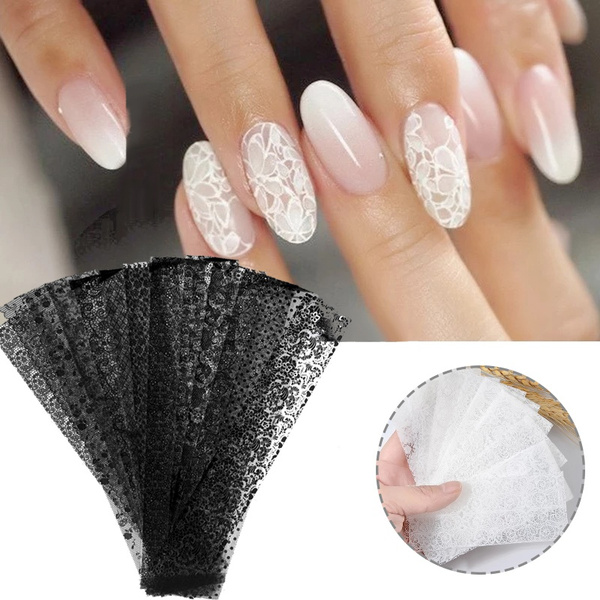 Flower Chic Lace Nail Foils Colorful SelfAdhesive 3D Nail Stickers