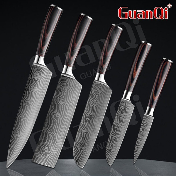 Stainless Steel Knives Set Cooking Knife Set Chef Damascus Kitchen ...