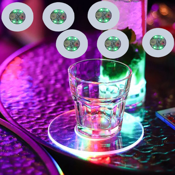 LED Coaster Light Up Coasters Bottle Lights LED Sticker Coaster Flash Light Up Cup Coaster Flashing Shots Light