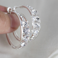 Sterling, DIAMOND, wedding earrings, engagementearring