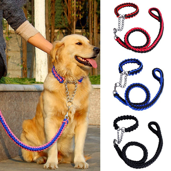 1.2m Nylon Handmade Double Strand Rope Large Dog Collar And Leash