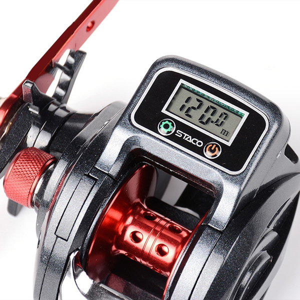 6.3:1 16+1BB Fishing Reel Left / Right Hand Low Profile Line Counter Fishing  Tackle Gear with Digital Display Carretilha Pesca