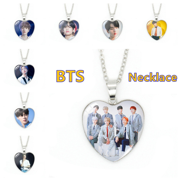 1Pcs Kpop BTS Bangtan Boys Stainless Steel Heart Shaped Pendant Necklace  Idol Chain Jewelry | Wish