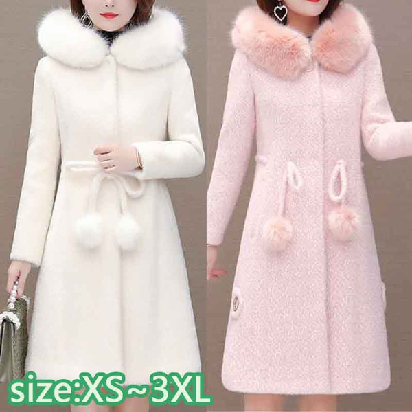 2020 New Women's Woolen Coat Female Winter Jacket Femme Imitation Mink  Thicken Keep Warm Wool Coats Mom Woolen Overcoat