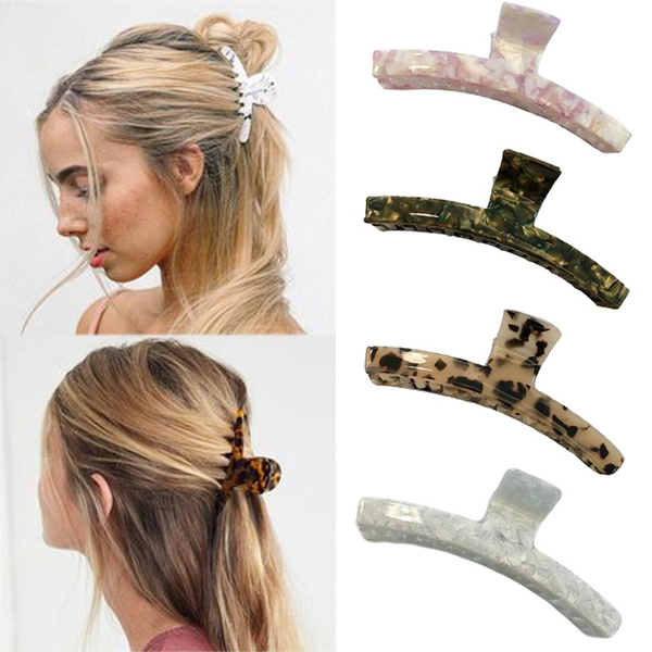 1PC Effortlessly Chic Claw Clip Hairstyles Tortoise shell Pattern Hair Clip  Hair Claw Clamp Barrette | Wish