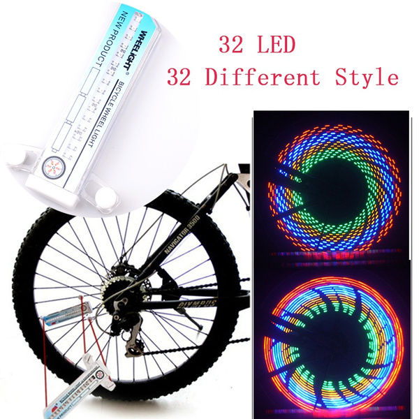 32 Pattern Wheel Ligths Bike Bicycle Wheel Lighter Double Display Flash ...