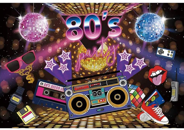 80s Disco Fever Dancers Party Decorations Photography Backdrop Let's ...