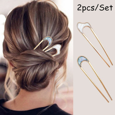 girlshairclip, Metal, hairstick, Hair Pins