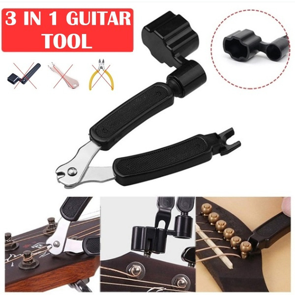 NEW 3 In 1 Guitar String Winder String Cutter Bridge Pin Puller Repair Tool  Guitar Bass Ukulele Accessories Tools