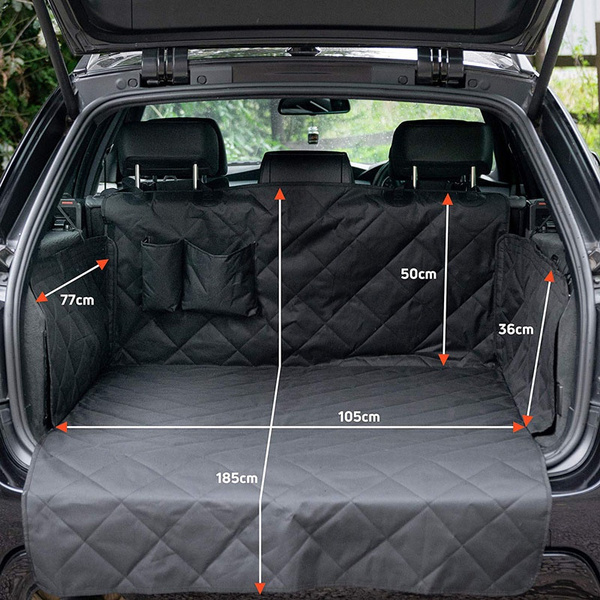 Quilted Water Resistant Universal Car Boot Liner with Fold Out Bumper  Protector