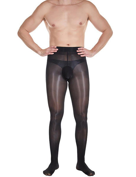Mens 8d Ultrathin Shiny Pantyhose High Elastic Nylon Sheer Stockings Silky Tights Oil Shine 9223