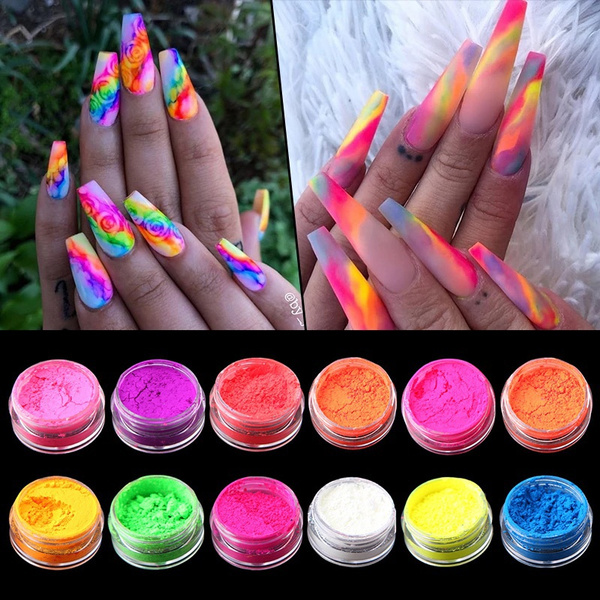 Crystal Nails USA - 🎆🎡 NEON FESTIVAL NAILS 🎡🎆 with Crystal Nails neon  pigment powders 💜 Pigment Powders: https://www.crystalnails.com/webshop/ nail-art-glitters/Pigment-Powder-646_7805 | Facebook