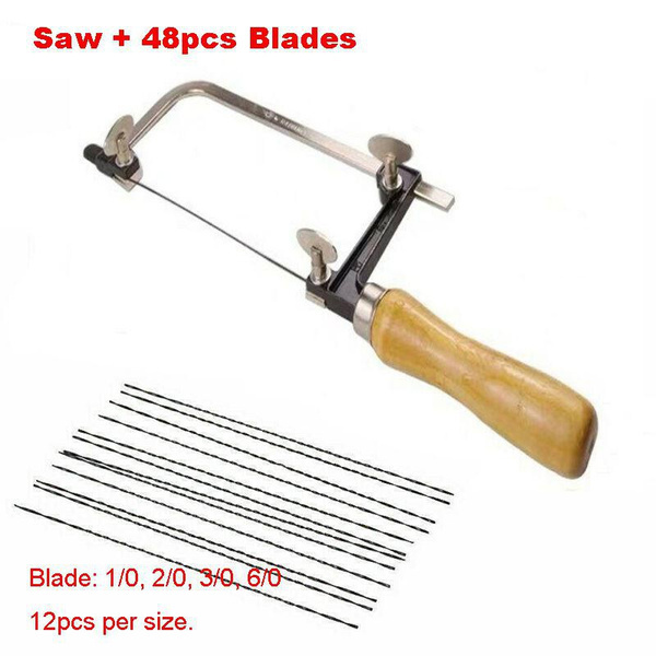 48~144PCS Jewelry Saw and blade Set Adjustable Hand Jewelers Saw various  blade lengths Plastic Metal Wax Wood Saw