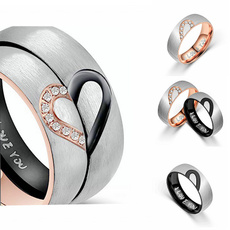 Couple Rings, Steel, DIAMOND, Stainless Steel