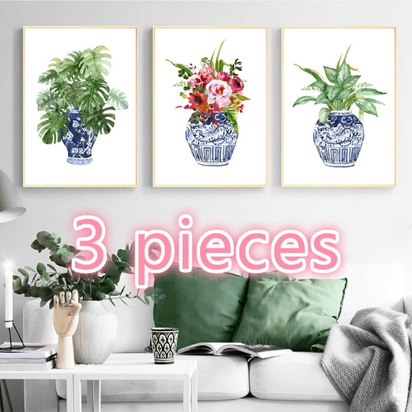 Chinese Flowers Canvas Poster Wall Picture Home Living Room Art Decor Unframed 