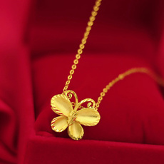 yellow gold, butterfly, Chain Necklace, 18k gold