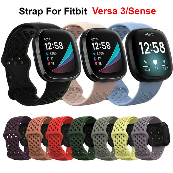 Fitbit Versa 3 Sense Tracker Band Breathable Soft Sport Silicone Strap 2 Pack 