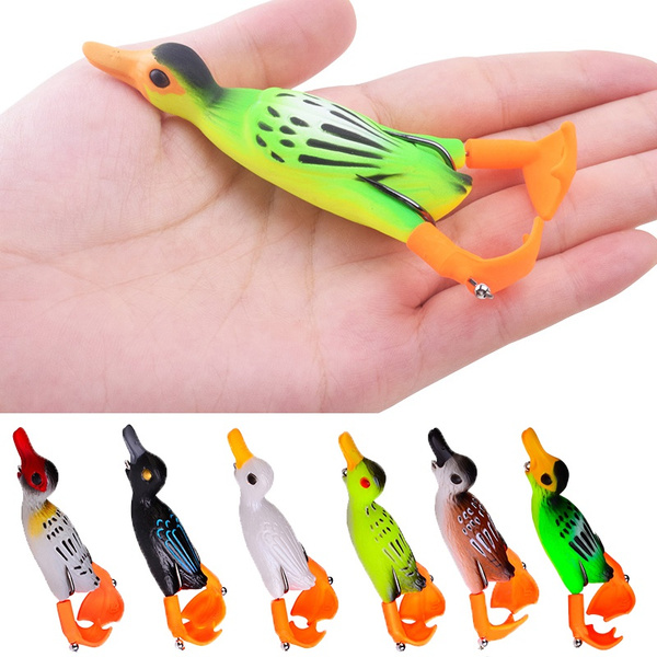 1Pcs Propeller Flipper Duck Fishing Lure 9cm-11.5g Duckling Soft Bait Bass  Rubber Lure Silicone Ducking Bait Topwater Isca