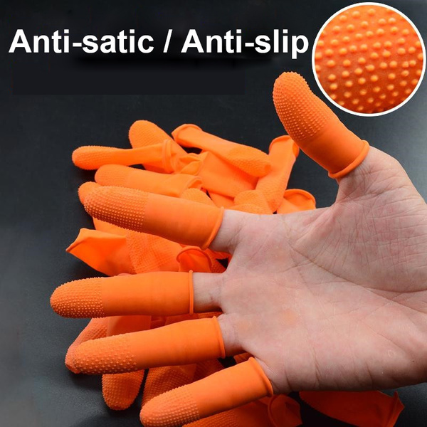 2 Colors Thicken Latex Finger Gloves Anti Static Anti Slip Finger Cots